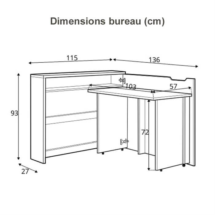 Bureau pliable multifonction