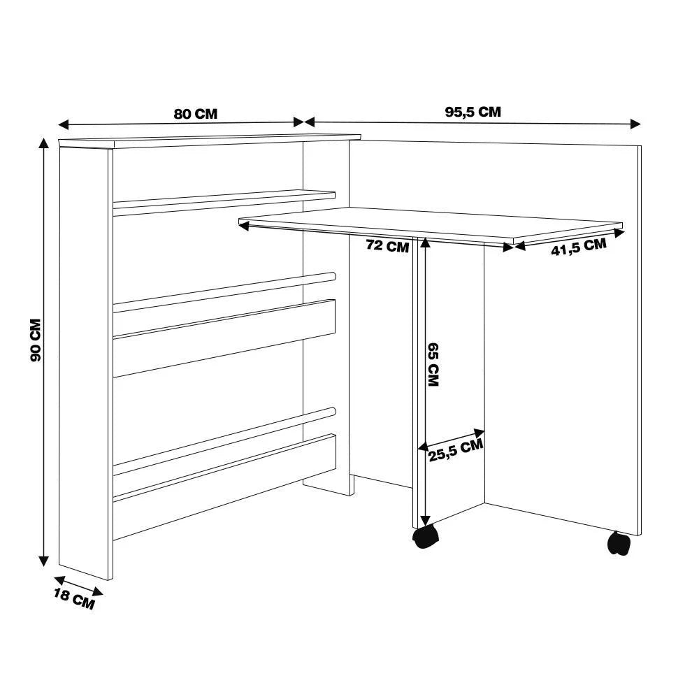 Bureau pliable multifonction