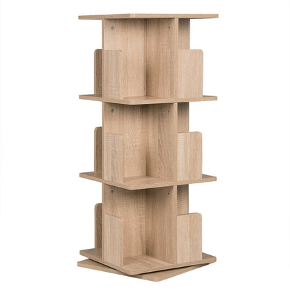 Bibliothèque Rotative 360° en Bois - Design Compact & Élégant - 3 Niveaux-5 Niveaux