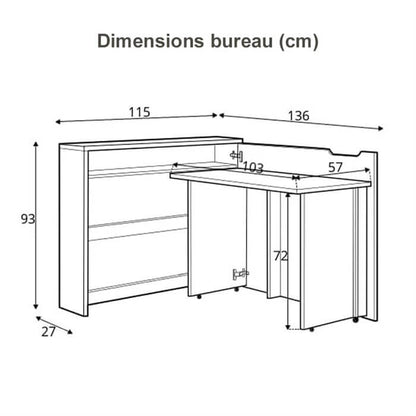 Bureau pliable multifonction